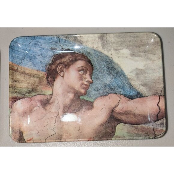 Small tray Set 4 Italy Michelangelo Sistine Chapel Melamine dish - Picture 9 of 9